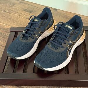 Asics Navy and Gold Athletic Shoes